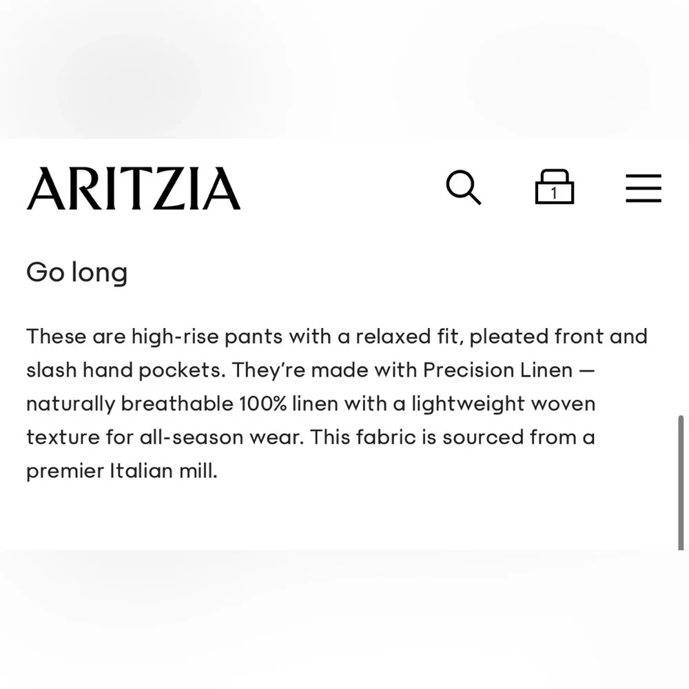 Aritzia Babaton Pleated Linen Pant in Black Size 6 High-rise wide-leg pants